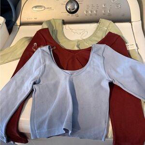 Women’s Scoop Neck Long Sleeve Top - Light Blue, Burgundy, Sage